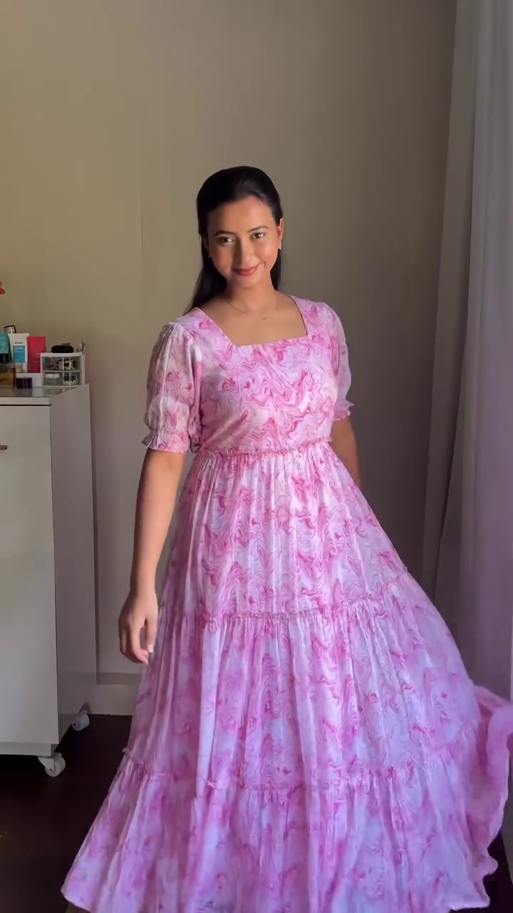 Soft Pink Tiered Maxi Dress