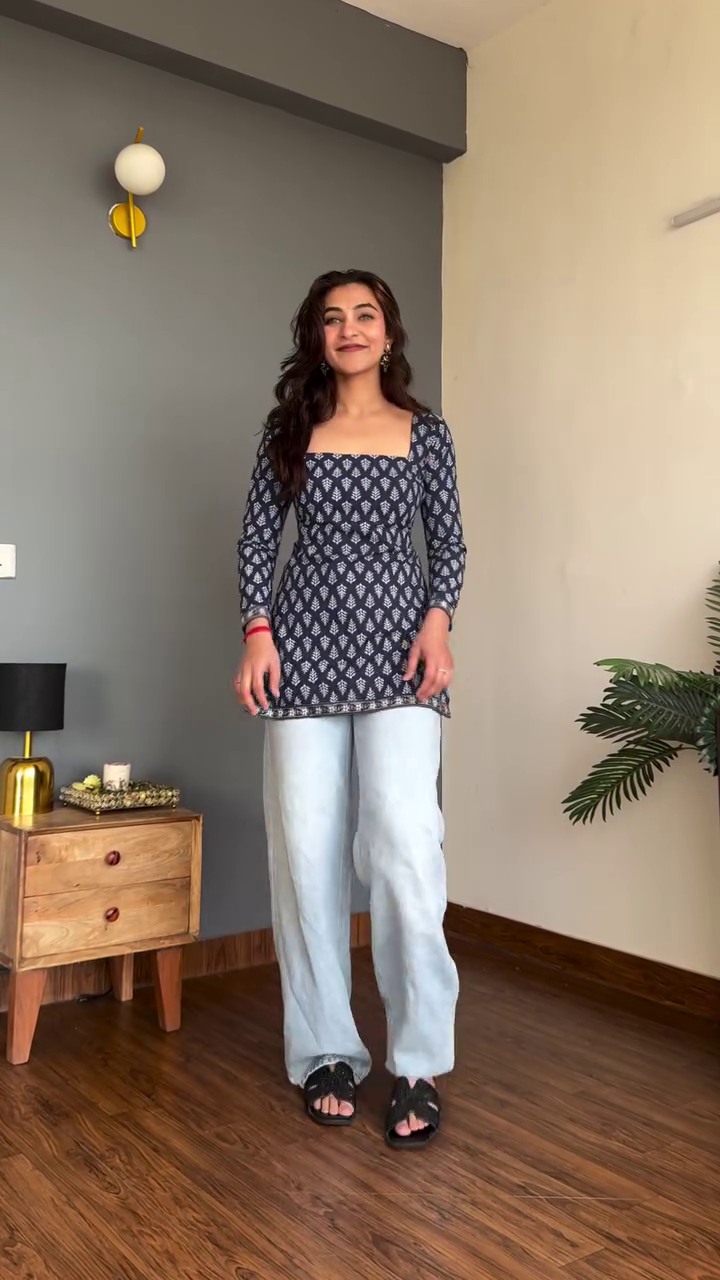 Mustard Floral Summer Top & Denim