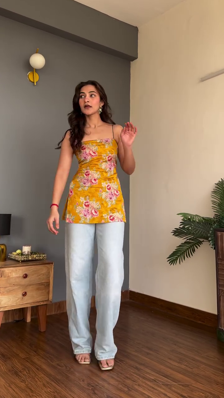 Mustard Floral Summer Top & Denim