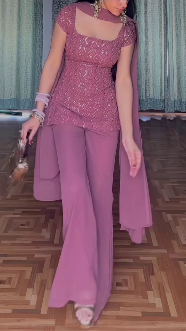 Mauve Embroidered Co-ord Set