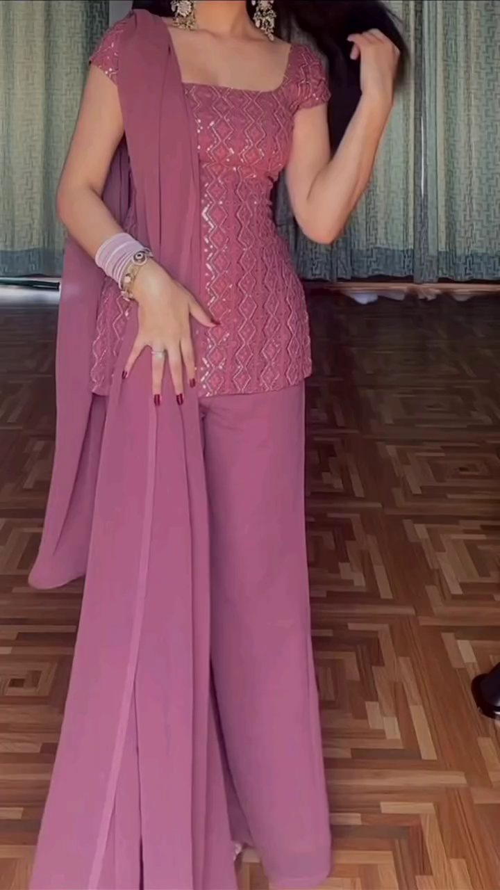 Mauve Embroidered Co-ord Set