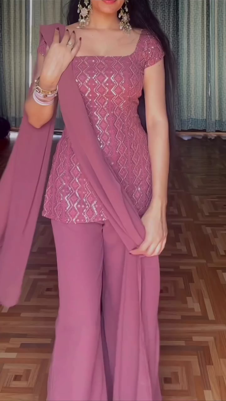 Mauve Embroidered Co-ord Set