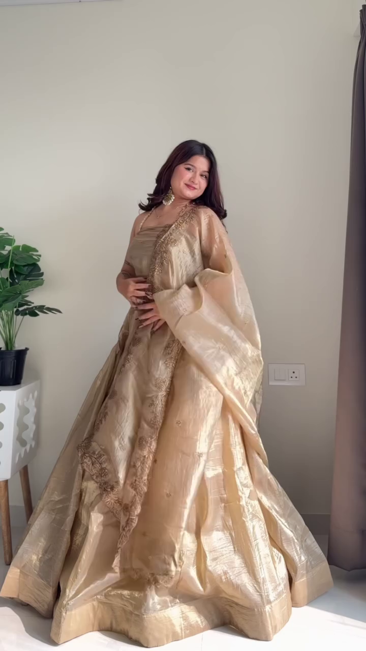 Rust Silk Festive Lehenga Set