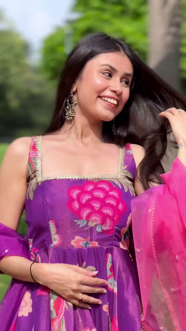 Purple Floral Maxi Dress