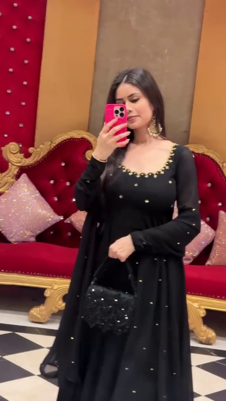 Designer Black Anarkali Suit