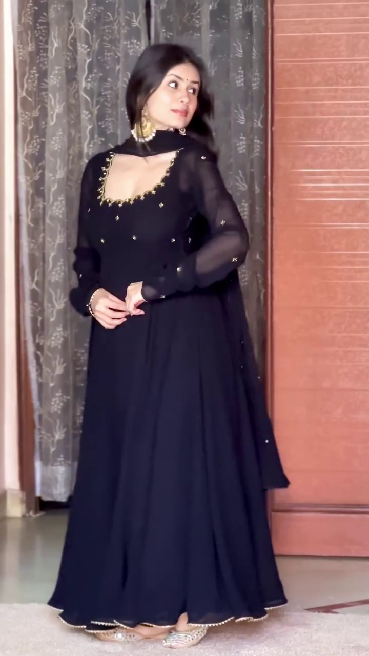 Designer Black Anarkali Suit