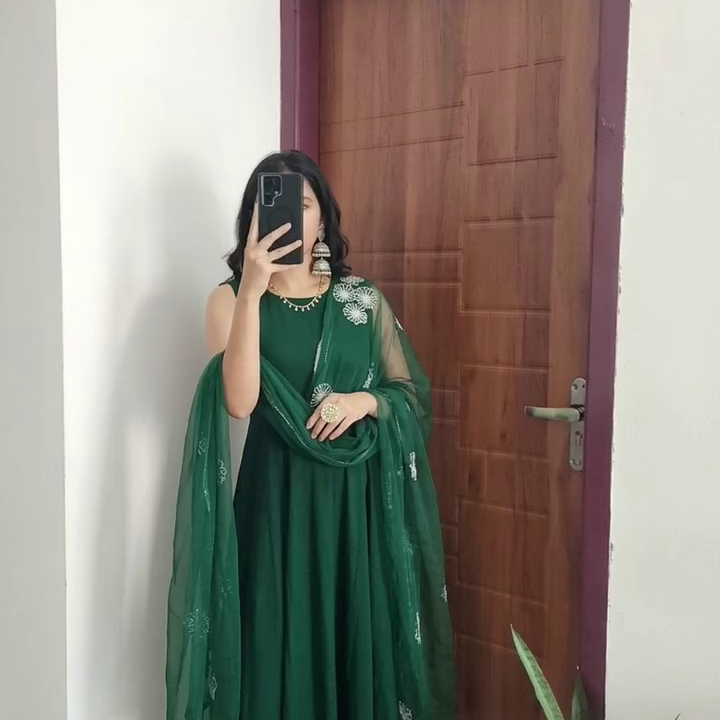 Maroon Embroidered Kurti Dress with Flare